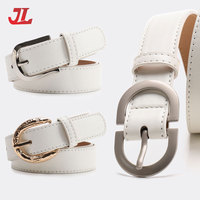 Ceinture pour femme JULUN, ceintures vintage pour femme, ceinture en PU, fabrication de ceintures en PU blanches avec boucle gravée rétro, accessoire de mode