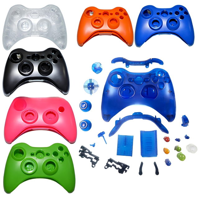 For Xbox 360 Replacement Console Wireless Game Controller Hard Shell Full Shell Button Mod Kit Replacement Housing Shell Case