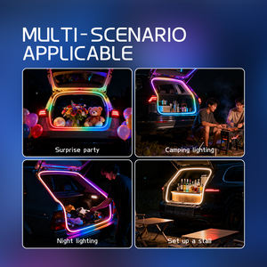<span class=keywords><strong>Bande</strong></span> lumineuse <span class=keywords><strong>LED</strong></span> pour coffre de voiture avec capteur automatique, contrôle RGB par application, éclairage ambiant dynamique à flux continu, accessoires de décoration flexibles - Product Image 4