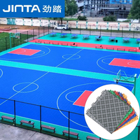 Dalles de sol sportives multi-usages en plastique PP pour terrains de basketball et de futsal en extérieur