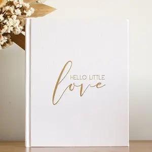 Hallo kleine Liebe benutzer definierte mein Baby personal isierte Leinen Cover Logo Hot Gold Baby Memory Book