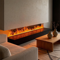 Chimenea Eléctrica Empotrada con Vapor de Agua 3D, Chimenea de Niebla Simulada, Humidificador con Llama Simulada para Decoración del Hogar y Villas