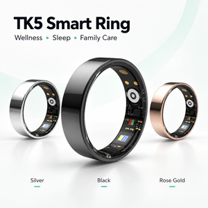 Precio de Fábrica, Anillo Inteligente TK5 con Control Remoto, Cuidado Familiar, Frecuencia Cardíaca, VFC, Monitoreo del Sueño y el Estrés, 5ATM IP68, Carga Magnética - Product Image 2
