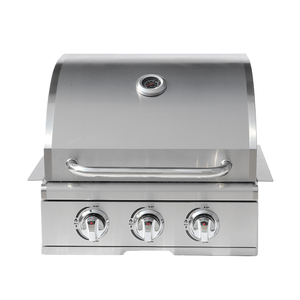 Nouveau <span class=keywords><strong>Barbecue</strong></span> à <span class=keywords><strong>gaz</strong></span> encastrable haut de gamme 3 brûleurs en acier inoxydable 430 avec couvercle rond pour jardin - Product Image 1