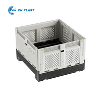Caisses ventilées industrielles robustes Cnpallet pour le stockage d'aliments, de boissons, de légumes et de fruits - Palette en plastique HDPE pliable et repliable