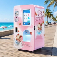 Distributeur automatique de crème glacée / 110V/220V, fonctionnement autonome 24h/24, production rapide en 15 secondes.