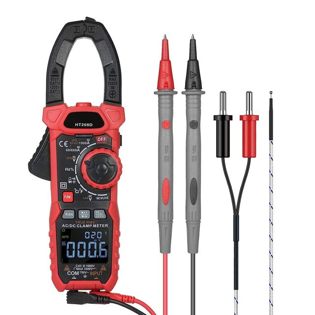 HT208D Best Selling AC Digital Clamp Meter Multimeter with True RMS 6000 Counts 36mm Jaw