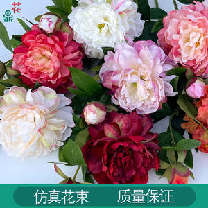 Factory Direct Supply Two Head French Peony <b>Silk</b> <b>Flower</b> Realistic Wedding Home Decor 7 Colors Available - Product Image 5