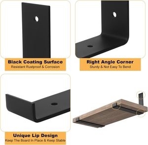 225 X 40 X 4mm Heavy Duty Wall Mounted Shelf <strong>Scaffold</strong> <strong>Board</strong> Shelf Brackets for Wooden Wall <strong>Shelves</strong> - Product Image 4