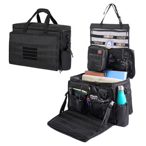 Sac de transport tactique pour équipement de patrouille, organisateur de siège avant de voiture avec compartiment pour ordinateur portable, porte-gobelet et bandes MOLLE pour usage professionnel et de service - Product Image 6