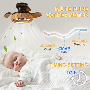 Luminaire suspendu extérieur rond LED industriel élégant avec moteur CC, télécommande et éclairage 3 couleurs à 6 vitesses, en métal - Product Image 4