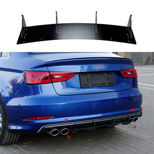 สปอยเลอร์กันชนหลัง Audi S3 8V Sedan สีดำ วัสดุ PP ชุดแต่งดิฟฟิวเซอร์หลัง - Product Image 1