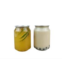 Pot en plastique PET de 330 ml avec couvercle en aluminium personnalisable pour le café, le thé, le jus, les sodas et les boissons