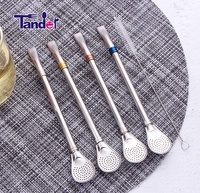 Paille à Yerba Maté en Acier Inoxydable 18/10 avec Mélangeur et Brosse – Ensemble Portable Démontable Facile à Nettoyer