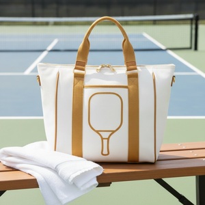 Sac fourre-tout en toile fine tissée Heritage pour club de pickleball, capacité 2 raquettes, logo personnalisé, vente en gros, sac de sport pour tennis et padel - Product Image 3