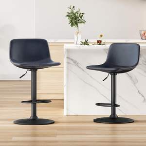 Chaises de bar en <span class=keywords><strong>hauteur</strong></span> de comptoir de bar <span class=keywords><strong>industriel</strong></span> du milieu du siècle tabourets de bar en or réglables pivotants en cuir Pu modernes pour la cuisine - Product Image 4
