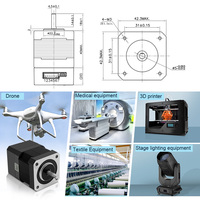 RB NEMA17 Motor Stepper hibrid dengan Kit Motor Stepper dengan gigi Motor Dc 2.4v 12V 2A 60MM untuk Drone untuk pemotong