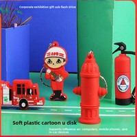 Clé USB en silicone de dessin animé haute vitesse, extincteur, 128 Mo-128 Go, protection incendie créative, clé USB mignonne, cadeau