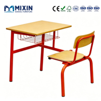 Pupitre et chaise d'école individuels colorés, tables d'école pour enfants, mobilier de classe en bois, pupitre et chaise d'élève attachés, prix abordable