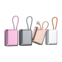 Cargador Portátil, Banco de Energía de Carga Rápida de 20W, Mini 10000mAh, Seguro para Viajes, con Cable USB C Integrado