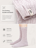 Chaussettes de compression transparentes en mélange de laine standard pour femmes, couleur unie côtelée, chaudes pour le printemps, idéales pour le quotidien