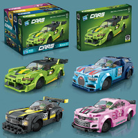 Bloques de Construcción Compatibles para Niños, Rompecabezas de Auto, Ensamblaje de Piezas Pequeñas, Modelo de Auto Deportivo, Juguetes de Carreras