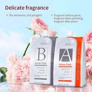 Crème lissante permanente à la kératine pour cheveux africains, usage professionnel en salon - Product Image 3