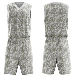 Uniforme de basket-ball personnalisé pour équipe unisexe, kit en polyester, col en V, pantalon complet - Product Image 3