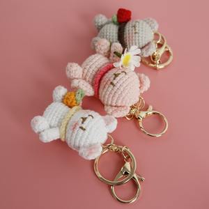 Exquis pendentif ours rose <span class=keywords><strong>en</strong></span> peluche, <span class=keywords><strong>mini</strong></span> porte-clés <span class=keywords><strong>en</strong></span> <span class=keywords><strong>laine</strong></span> tricotée à la main, petit ours <span class=keywords><strong>en</strong></span> peluche fait main - Product Image 2