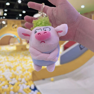 Angry Green Hairy Pig juguete de peluche llavero muñeca bolsa colgante hombre y mujer regalos de cumpleaños peluche feo lindo <span class=keywords><strong>cerdo</strong></span> llavero muñeca - Product Image 6