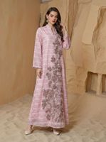 Strass-Besetztes Langes Kleid, Stark Verziertes Langarm-Festkleid, Abaya-Stil Damenmode Großhandel OEM ODM