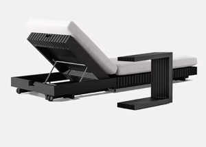 كراسي الاستلقاء على الشمس على الطراز البسيط سرير شمسي رائع مع طاولة فندق شاطئ مقاوم للماء فيلا ألومنيوم سرير نهاري - Product Image 2