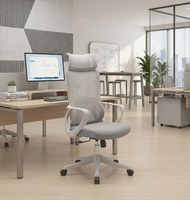 Chaise de bureau ergonomique réglable avec appui-tête, design moderne minimaliste haut de gamme, siège confortable en peluche et dossier en maille respirante