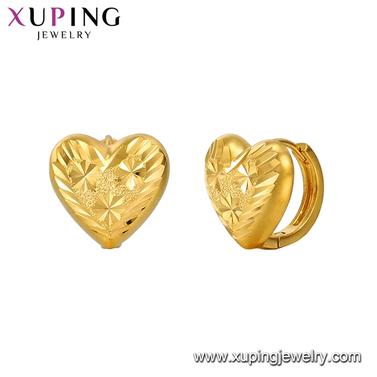 E-212 Xuping bakır sıcak satış tayland tasarım takı 24k altın kalplama halka küpe kadınlar için