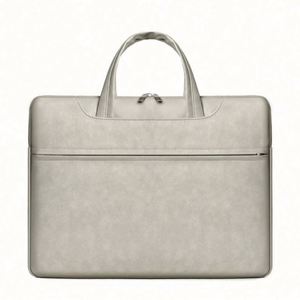 Sac pour ordinateur portable en cuir PU personnalisé avec logo, vente en gros, léger, imperméable et résistant à l'usure, mallette de voyage - Product Image 1