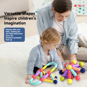 Tiges et boules magnétiques colorées de bricolage Ensembles de blocs de <span class=keywords><strong>construction</strong></span> en plastique 3D Games-EN71 de <span class=keywords><strong>construction</strong></span> pour enfants et certifiés CPC - Product Image 4