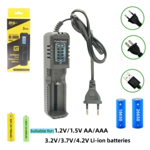 <span class=keywords><strong>Chargeur</strong></span> à fente unique pour écran LCD, compatible <span class=keywords><strong>avec</strong></span> les batteries au <span class=keywords><strong>lithium</strong></span> 18650/26650, démarrage sans tension, compatible <span class=keywords><strong>avec</strong></span> les modèles de microphone et de caméra - Product Image 1