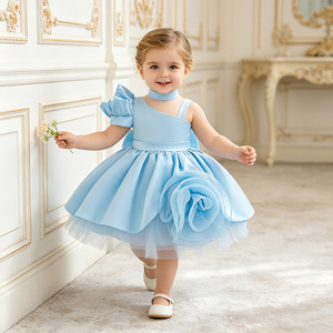 MQATZ ODM Vestito Estivo per Bambine con Design Floreale, Abito da Festa di Compleanno per <span class=keywords><strong>Bambina</strong></span> di 1 Anno AL3102XZ - Product Image 3