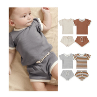 2022 nouveau bébé garçon été costume ensemble enfants à manches courtes T-Shirt Shorts solide coton Pit Strip à manches courtes costume pour les enfants