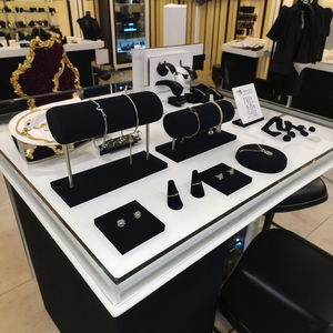 Nhà Máy Trực Tiếp Màu Đen Mở Nhung Đồ Trang Sức Nhẫn Và Vòng Cổ Hiển Thị Đứng Thanh Lịch Đạo Cụ Thiết Lập Cho Hiển Thị Phụ Kiện - Product Image 1
