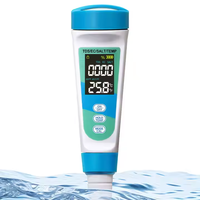 Stylo de test de qualité de l'eau TDS/EC de température de salinité 4 en 1 à usage domestique professionnel pour le test de dureté de l'eau potable