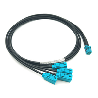 Kabel ekstensi kamera Universal, kabel ekstensi kamera Universal Quad Mini Fakra Female ke 4 Ports Fakra Female FPD-Link III GMSL 2