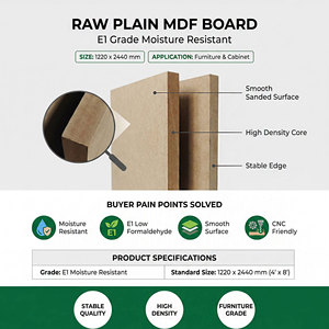 Panneaux MDF bruts / panneaux de fibres à densité moyenne de 2,5 mm, 3 mm, 9 mm, 12 mm, 15 mm, 18 mm, surface finie pour la fabrication sur mesure de meubles de maison entière - Product Image 4