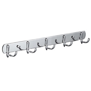 Wholesale Price <strong>Wall</strong> <strong>Mounted</strong> Polish 5 Hooks Coat Hooks Hanging Coat Metal <strong>Wall</strong> Hooks <strong>Rail</strong> - Product Image 2