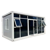 Maison conteneur murale en verre de luxe personnalisée, bureau mobile préfabriqué, maison modulaire 20ft 40ft pour usage commercial