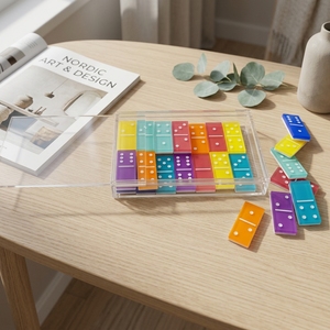 Jeu de dominos <span class=keywords><strong>en</strong></span> acrylique personnalisé, jeu de société éducatif, cadeau d'entreprise personnalisé - Product Image 3