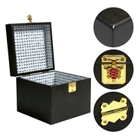 Boîte de rangement en bois noire avec manque d'héroïsme La taille et la couleur du décor à la maison peuvent être personnalisées Matériau écologique