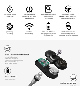 Smart Digital Tire Air Pressure Monitoring System <strong>Tpms</strong> with Internal Sensor Tire Pressure Gauge 12 Ce LCD Display IP67 <strong>Universal</strong> - Product Image 5