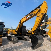 Excavatrice Sany Sy215c chinoise à haut rendement énergétique, performances stables, châssis durable, pour la construction routière et l'excavation de terrains