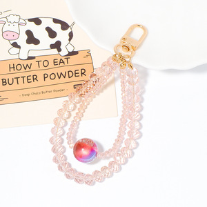 Crystal Light Bead Zinc Alloy Pendant Mobile Phone Chain Bead Christmas Small Gift Key Chain High-end Sense